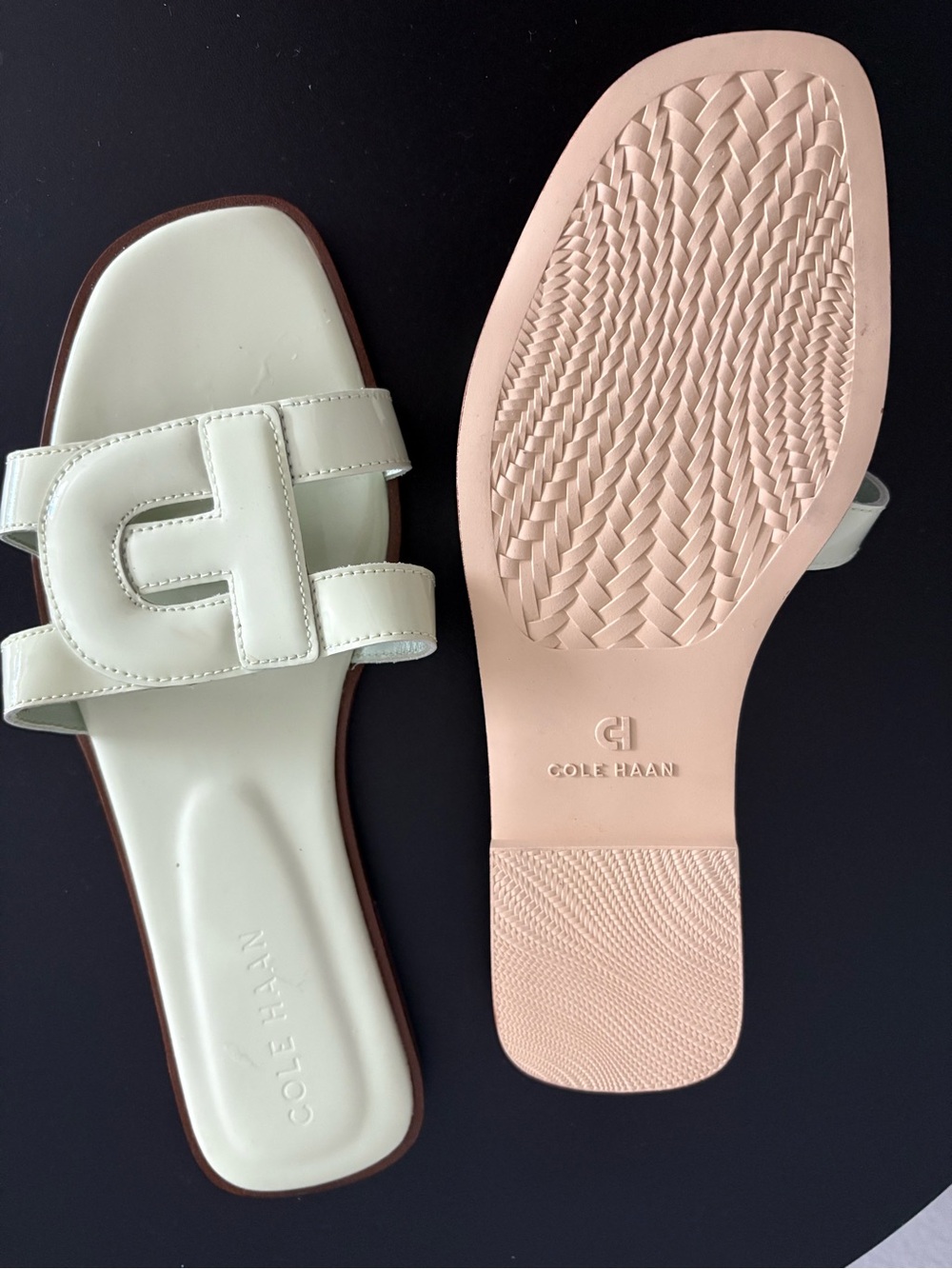 Cole Haan Pale Green Slide Sandals